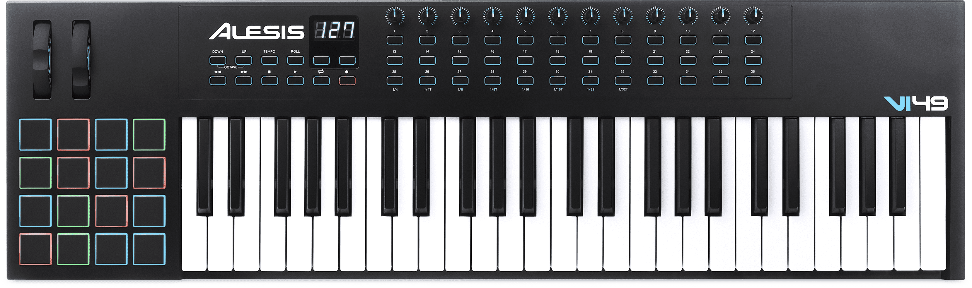 Any MIDI capable keyboard, pad controller, or drum kit.